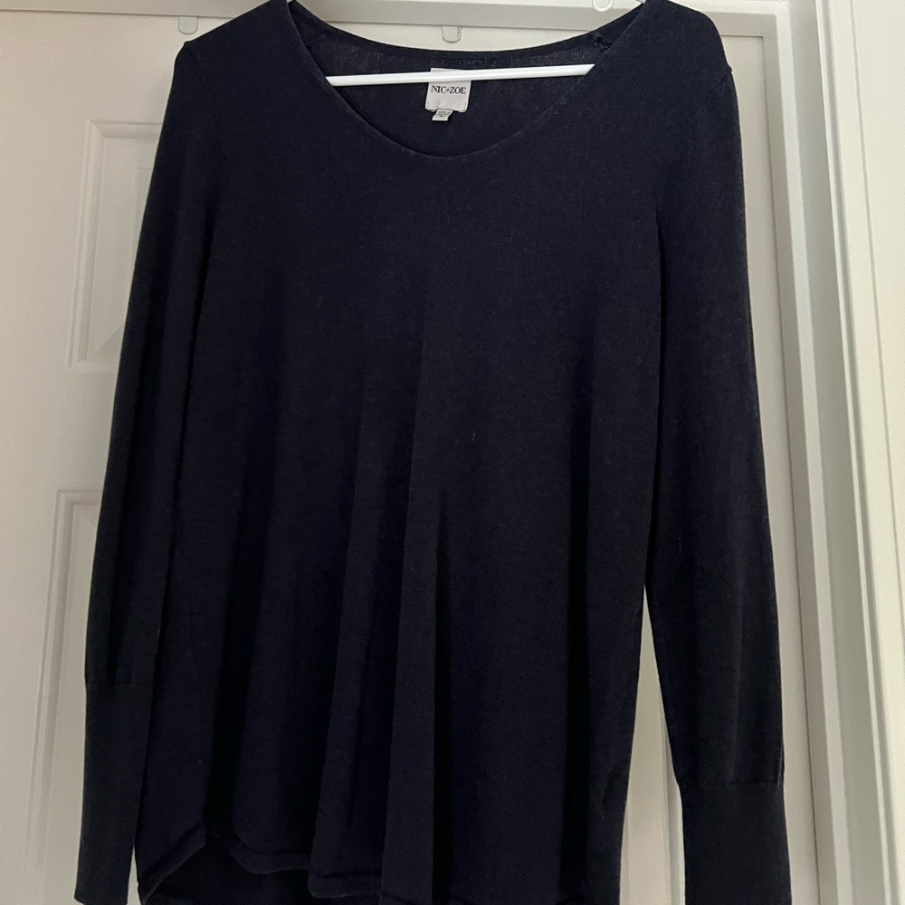 NIC+ZOE Navy Long Sleeve Top